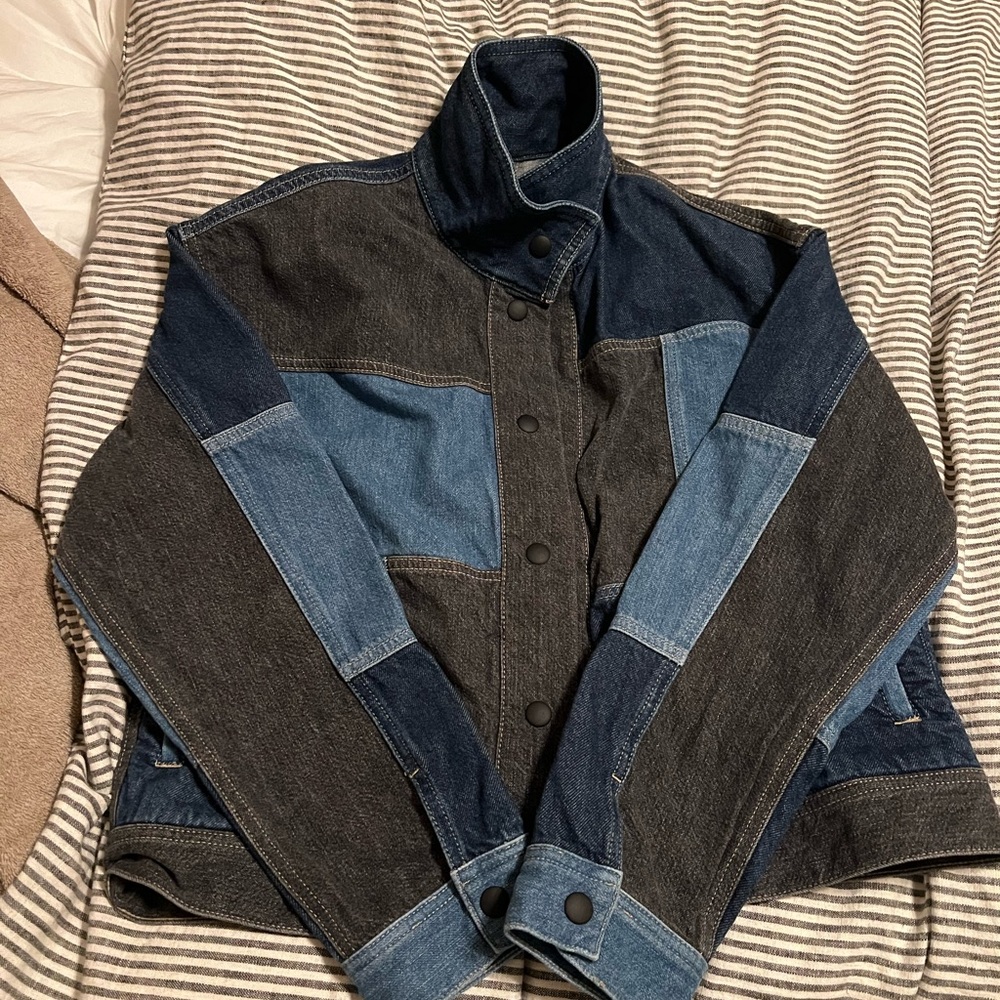 NWOT AG Adriano Goldschmied Denim Jacket in Blue and Black - Picture 2 of 5